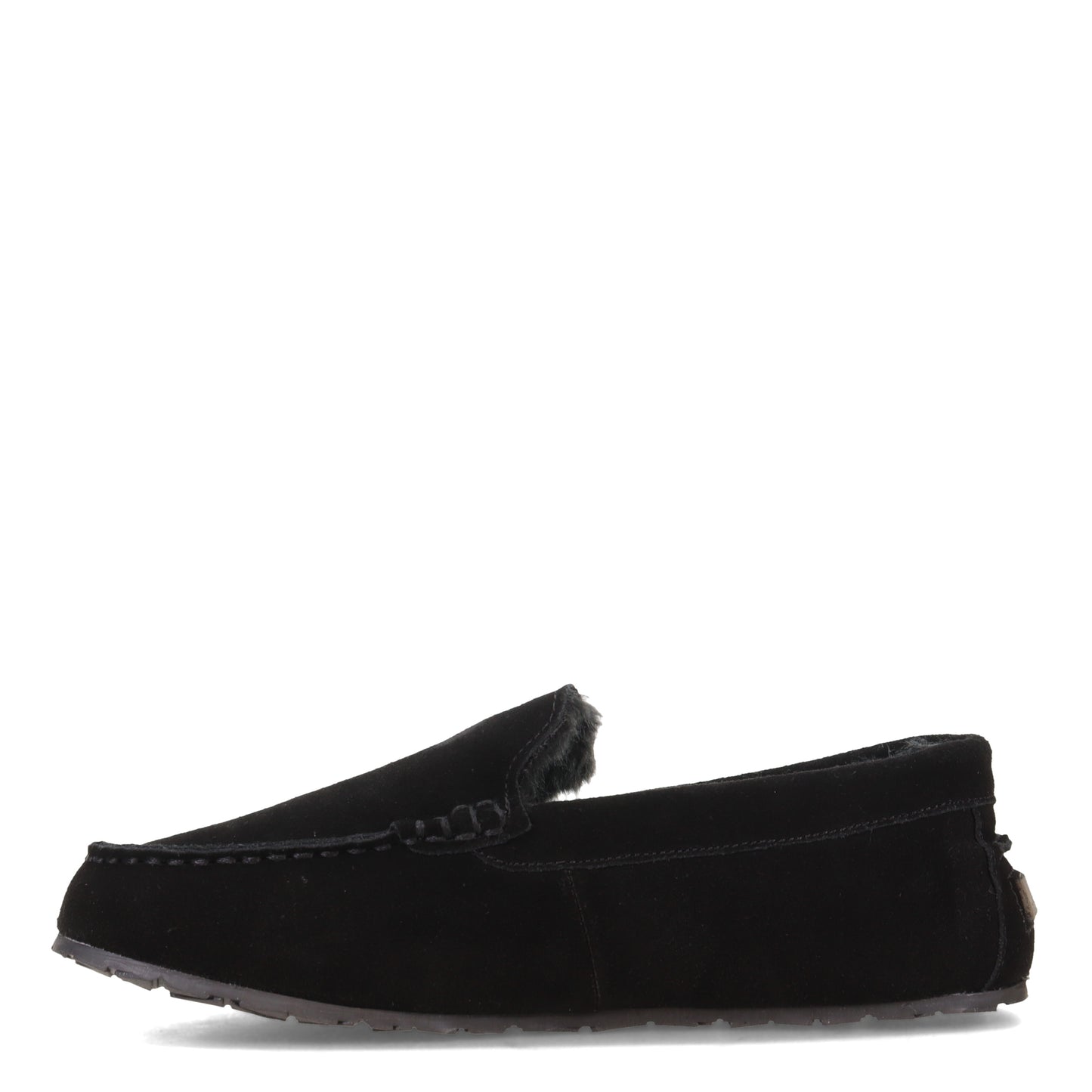 Peltz Shoes Men's Clarks Plush Fur Venetian Slipper BLACK JMH1638-201