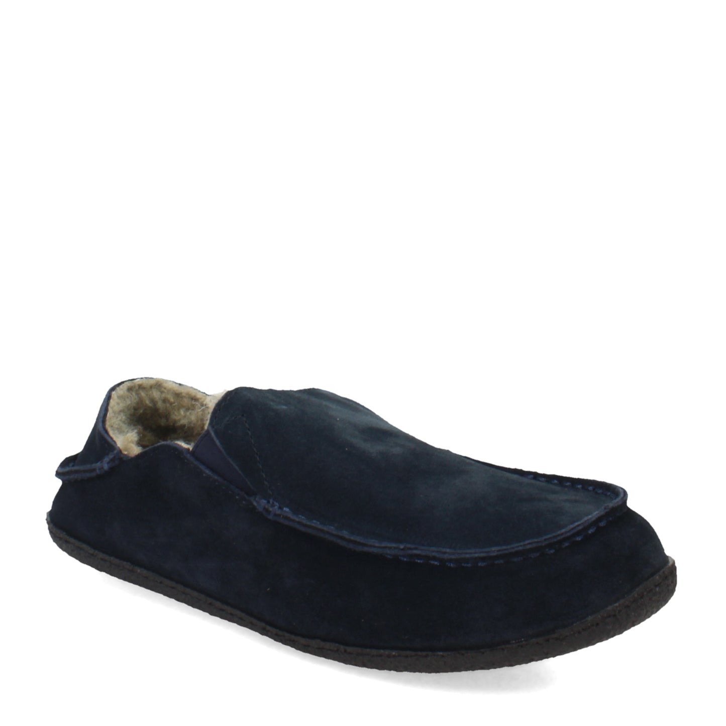 Peltz Shoes Men's Clarks Suede Slipper NAVY JMH2043-NVY