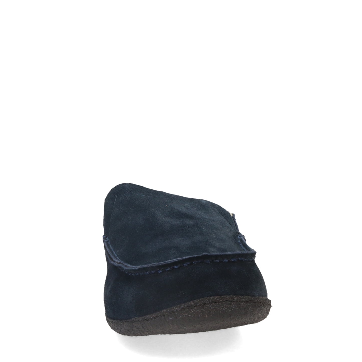 Peltz Shoes Men's Clarks Suede Slipper NAVY JMH2043-NVY