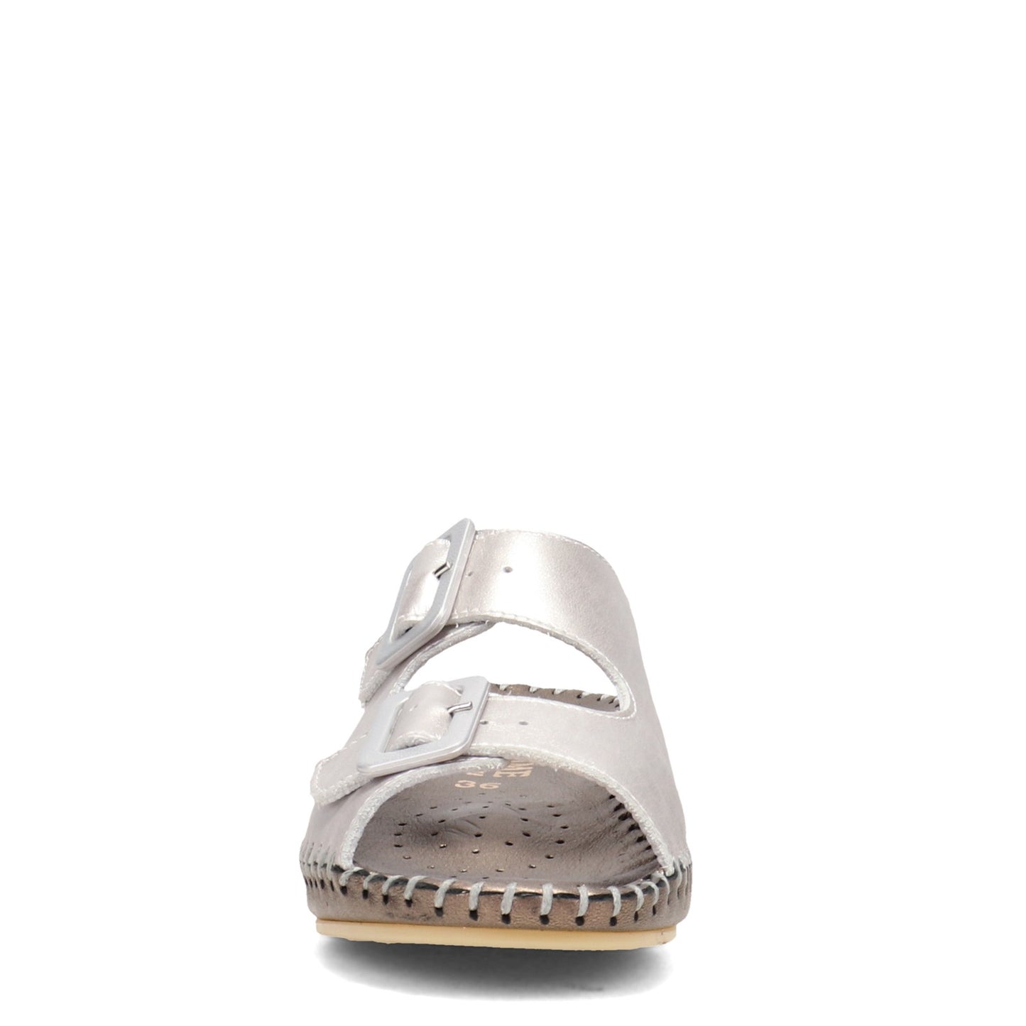 Peltz Shoes Women's La Plume Jen Sandal SILVER BRONZE JEN-SILBRONZE