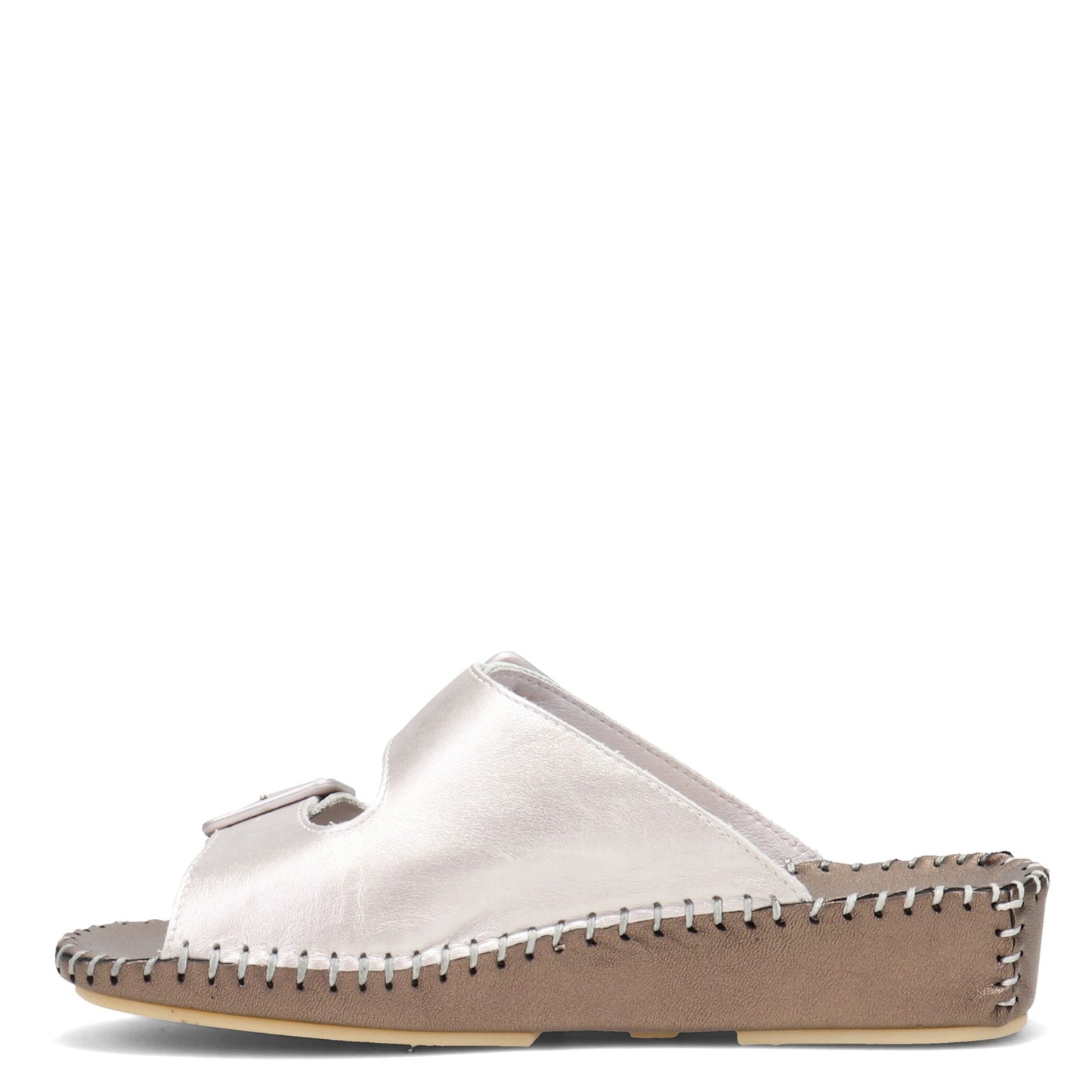 Peltz Shoes Women's La Plume Jen Sandal SILVER BRONZE JEN-SILBRONZE