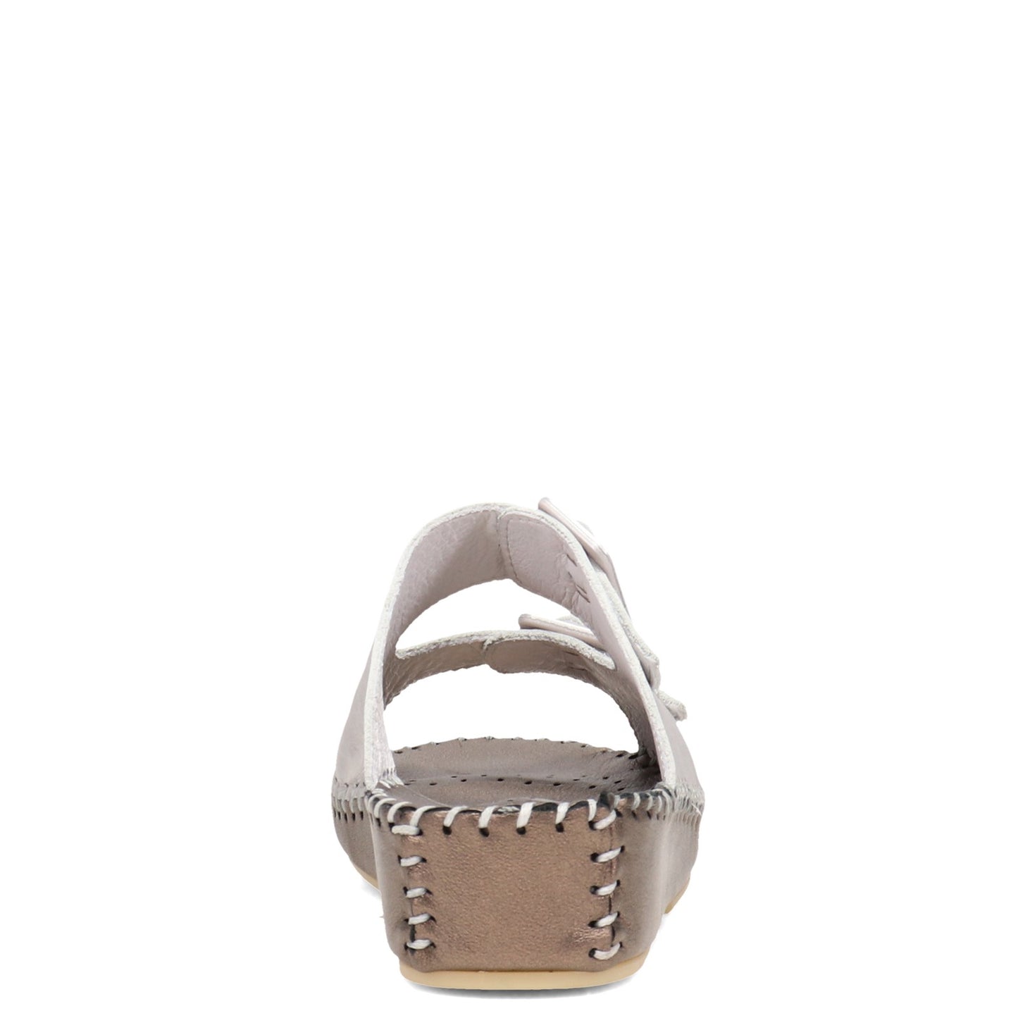 Peltz Shoes Women's La Plume Jen Sandal SILVER BRONZE JEN-SILBRONZE