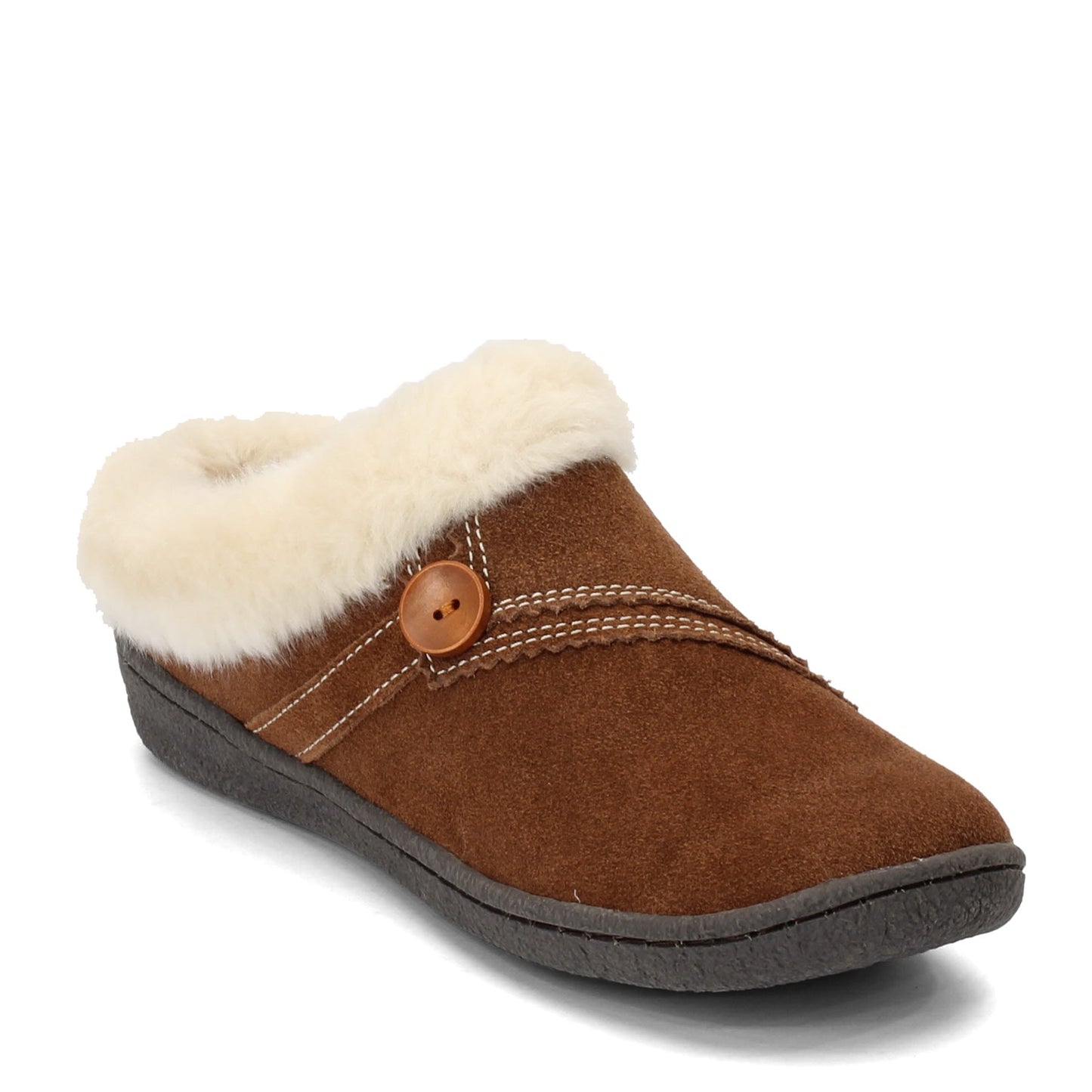 Peltz Shoes Women's Clarks Kimberly Clog Slipper BROWN JMS0411B-633