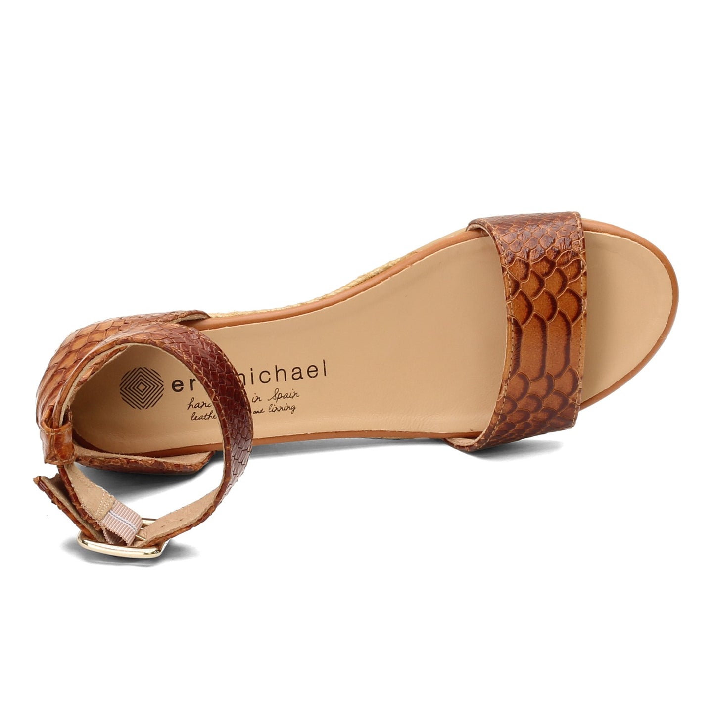 Peltz Shoes Women's Eric Michael Julia Sandal TAN CROC JULIA-TAN CROC