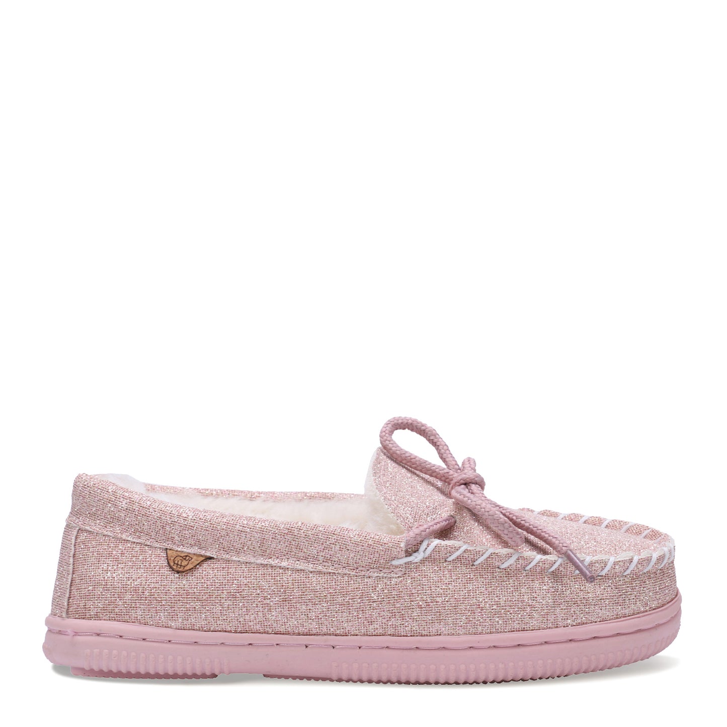 Peltz Shoes Kid’s Lamo Moc Slip-On – Little Kid & Big Kid Pink Glitter K0302-PNKG