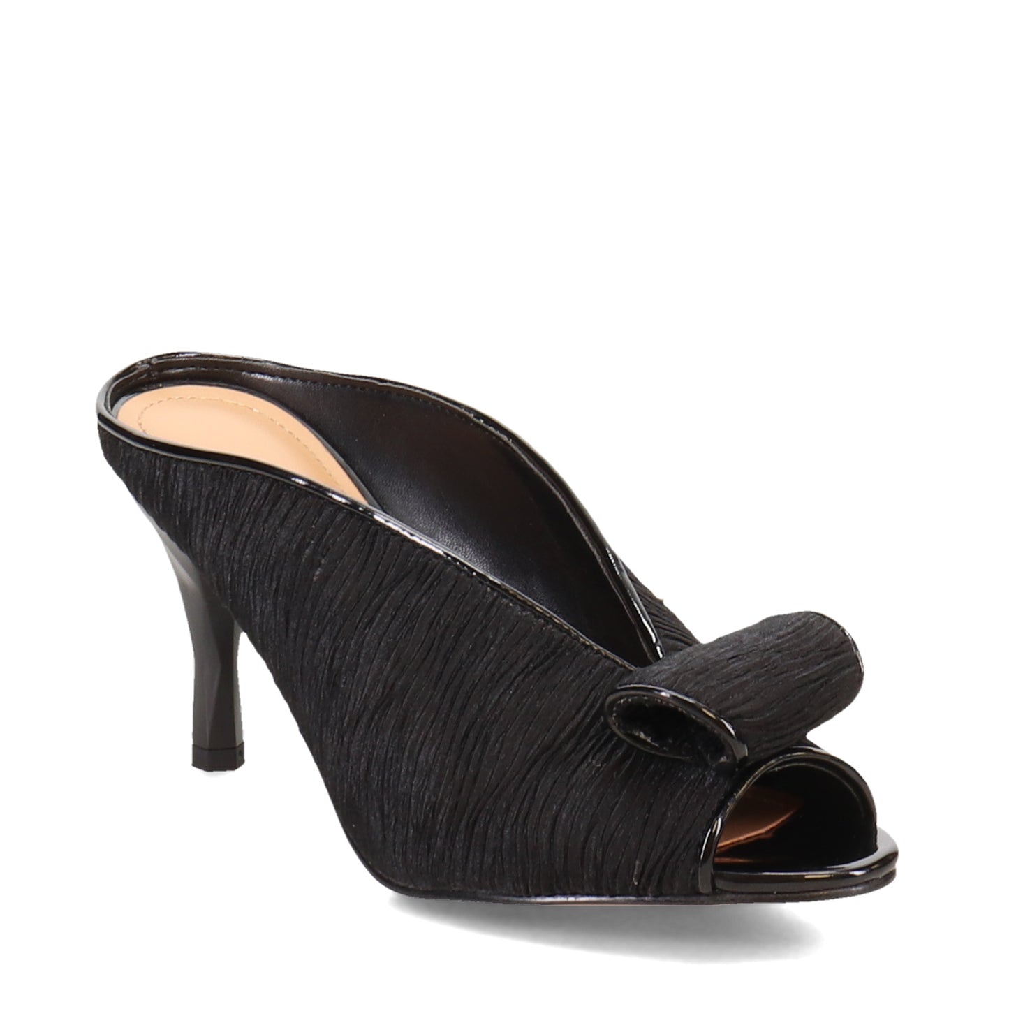 Peltz Shoes Women's J Renee Kavalya Sandal Black Satin KAVALY-SABLK