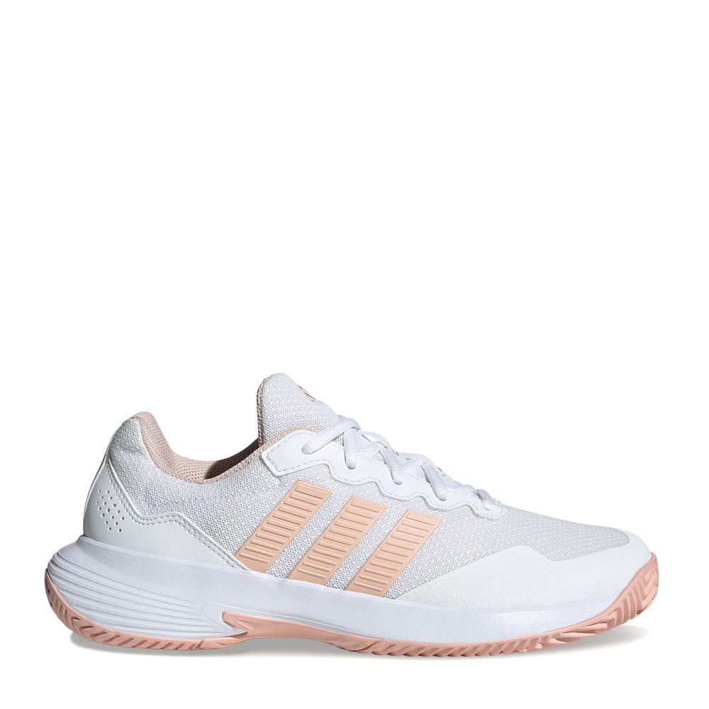 Women's Gamecourt 2 Tennis Shoes, White/Pink, 9 M