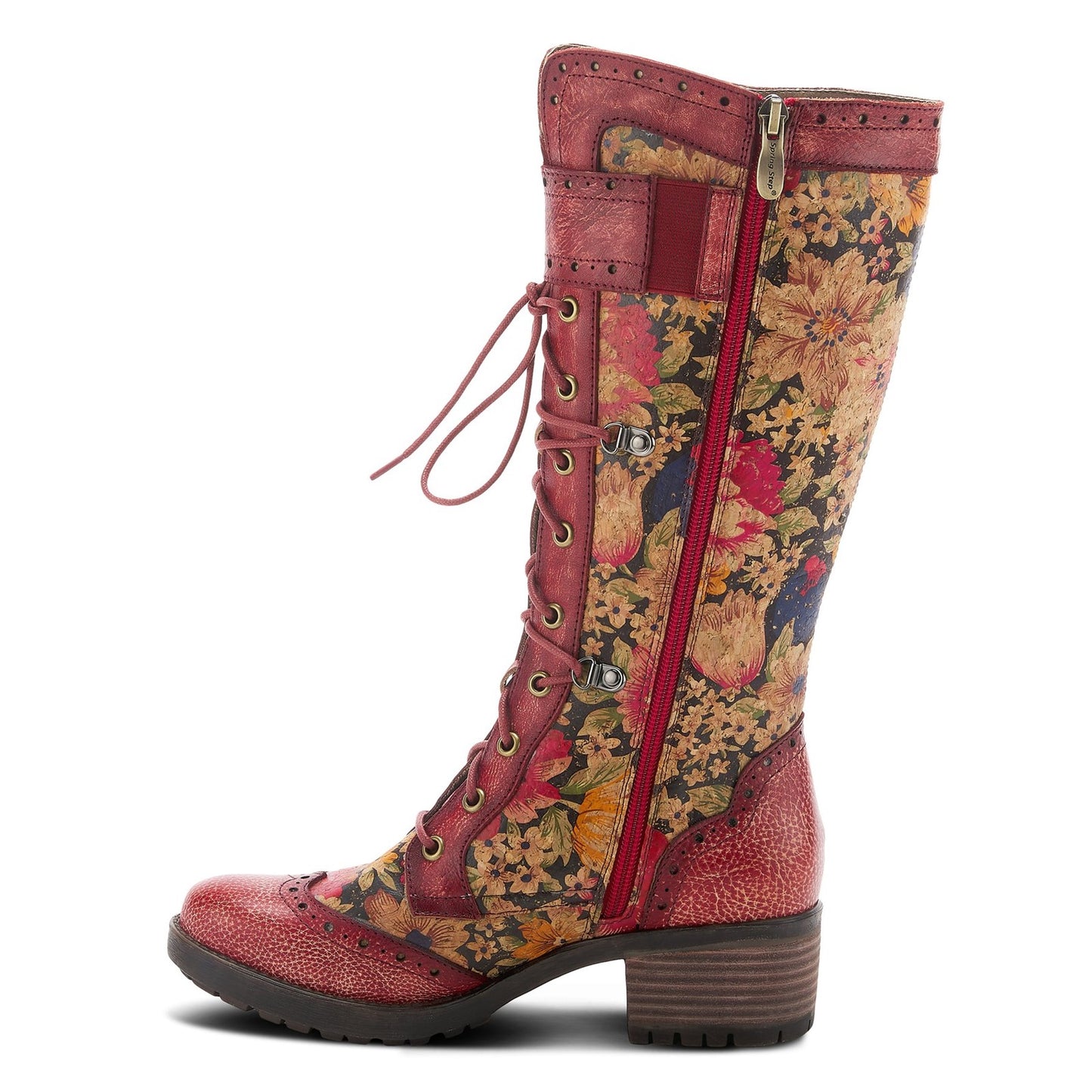 Peltz Shoes Women's L'Artiste by Spring Step Kisha Boot Red Multi KISHA-FLORARDM