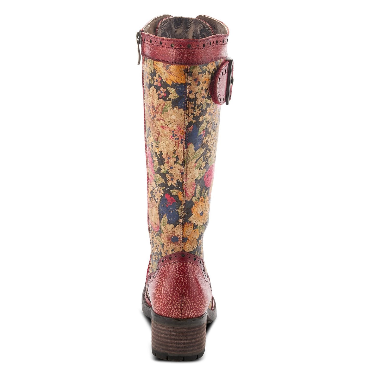 Peltz Shoes Women's L'Artiste by Spring Step Kisha Boot Red Multi KISHA-FLORARDM