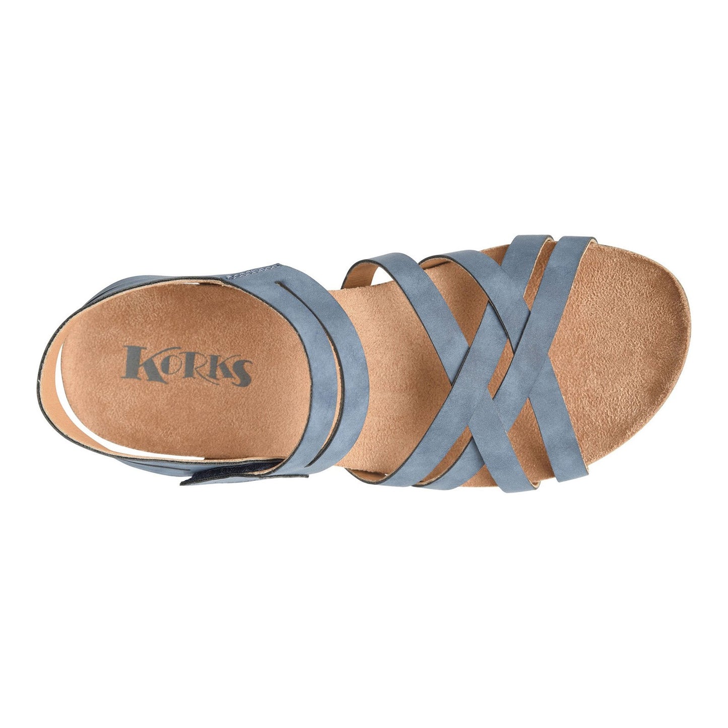 Peltz Shoes Women's KORKS Primrose Sandal Blue KR0001504