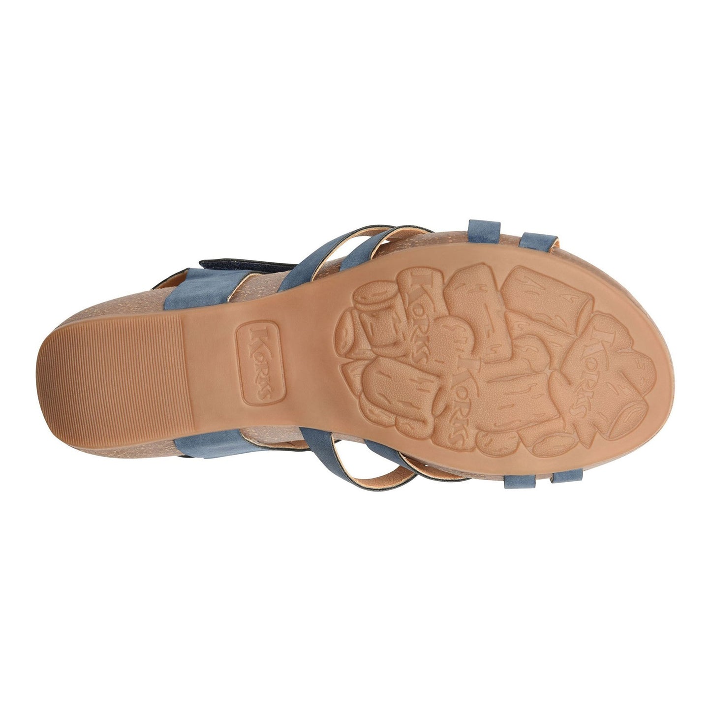 Peltz Shoes Women's KORKS Primrose Sandal Blue KR0001504