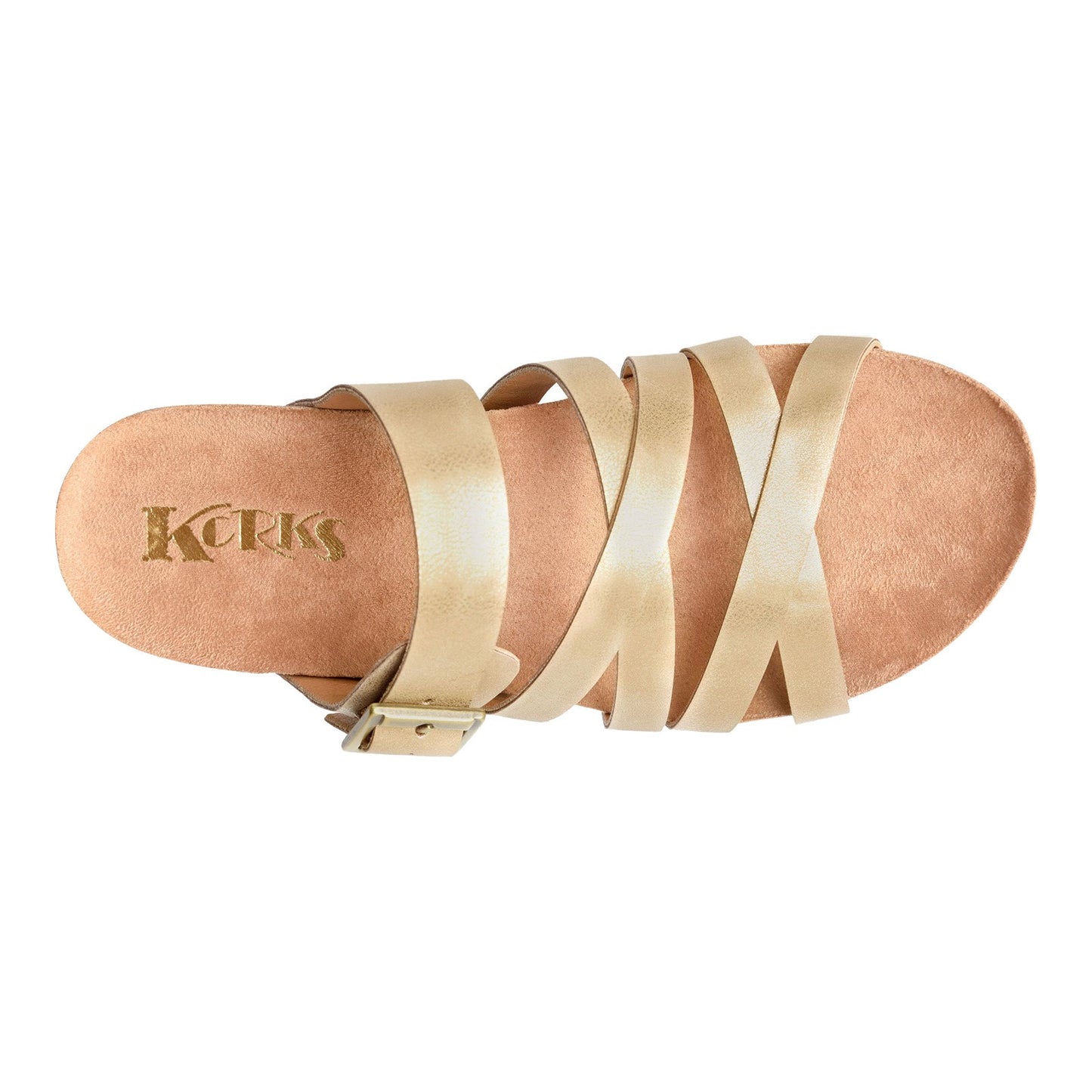 Peltz Shoes Women's KORKS Aster Sandal Gold KR0006710