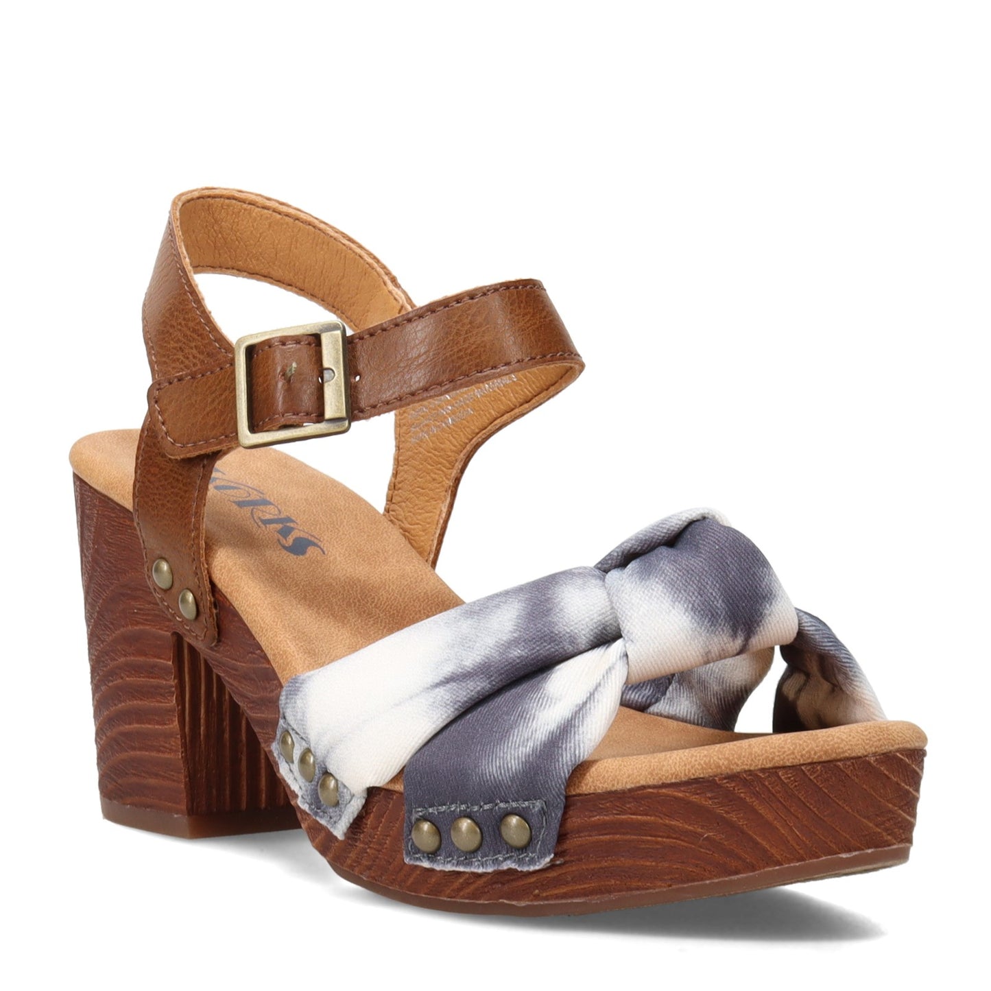 Peltz Shoes Women's KORKS Natalia Sandal Tan Blue KR0010516