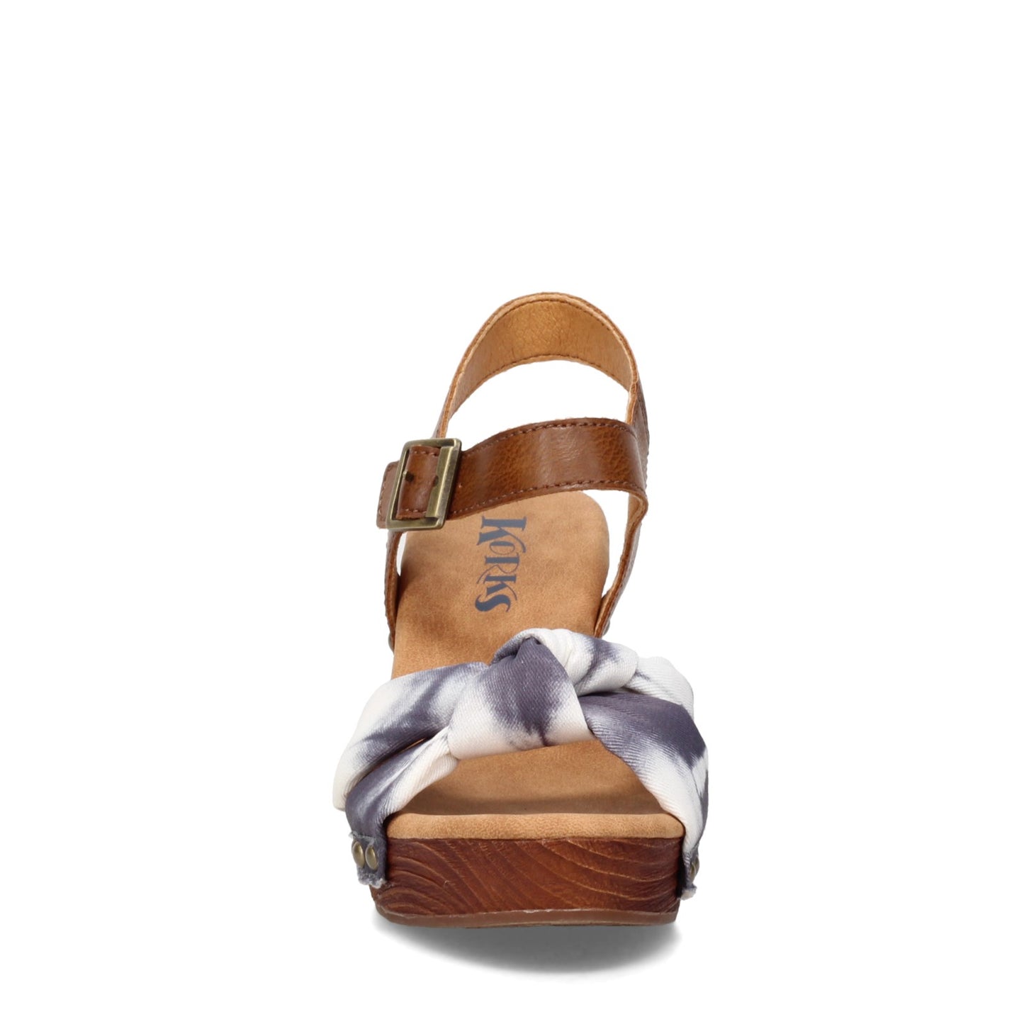 Peltz Shoes Women's KORKS Natalia Sandal Tan Blue KR0010516