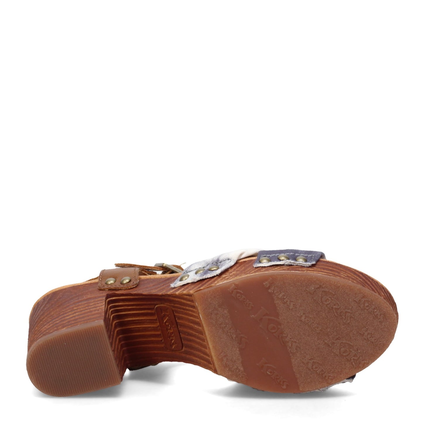 Peltz Shoes Women's KORKS Natalia Sandal Tan Blue KR0010516