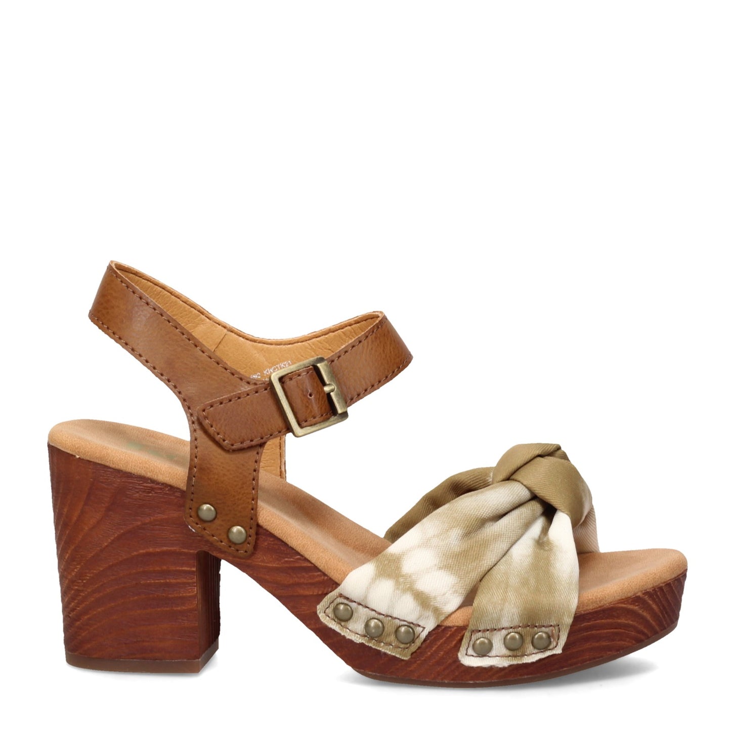 Peltz Shoes Women's KORKS Natalia Sandal Tan Green KR0010592