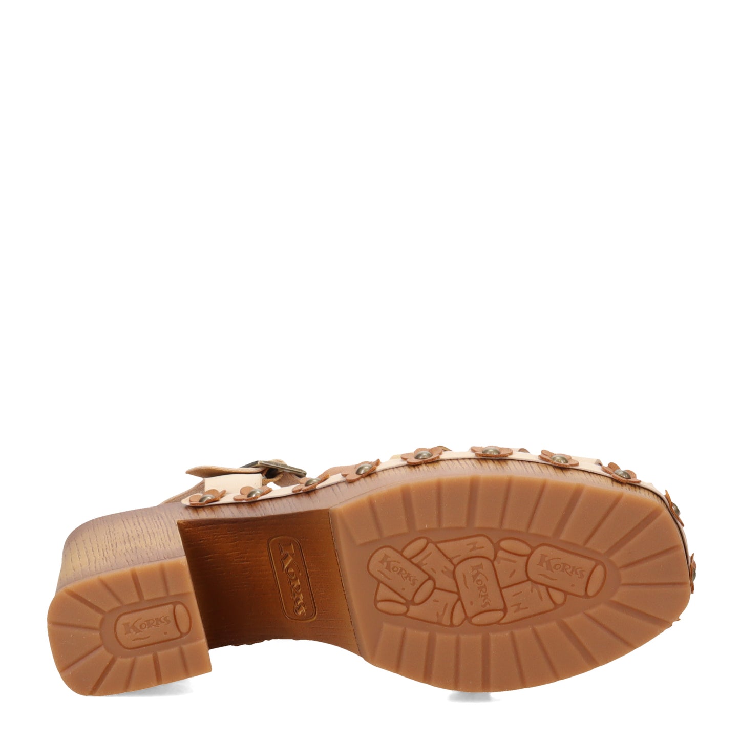 Peltz Shoes Women's KORKS Willow Sandal Cream Multi KR0010779