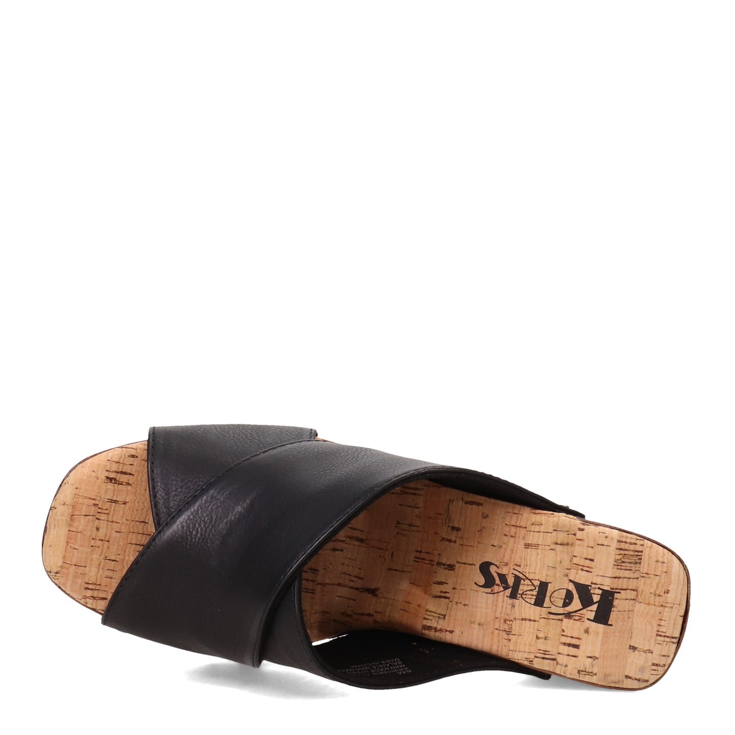 Peltz Shoes Women's KORKS Lynda Sandal Black KR0010909