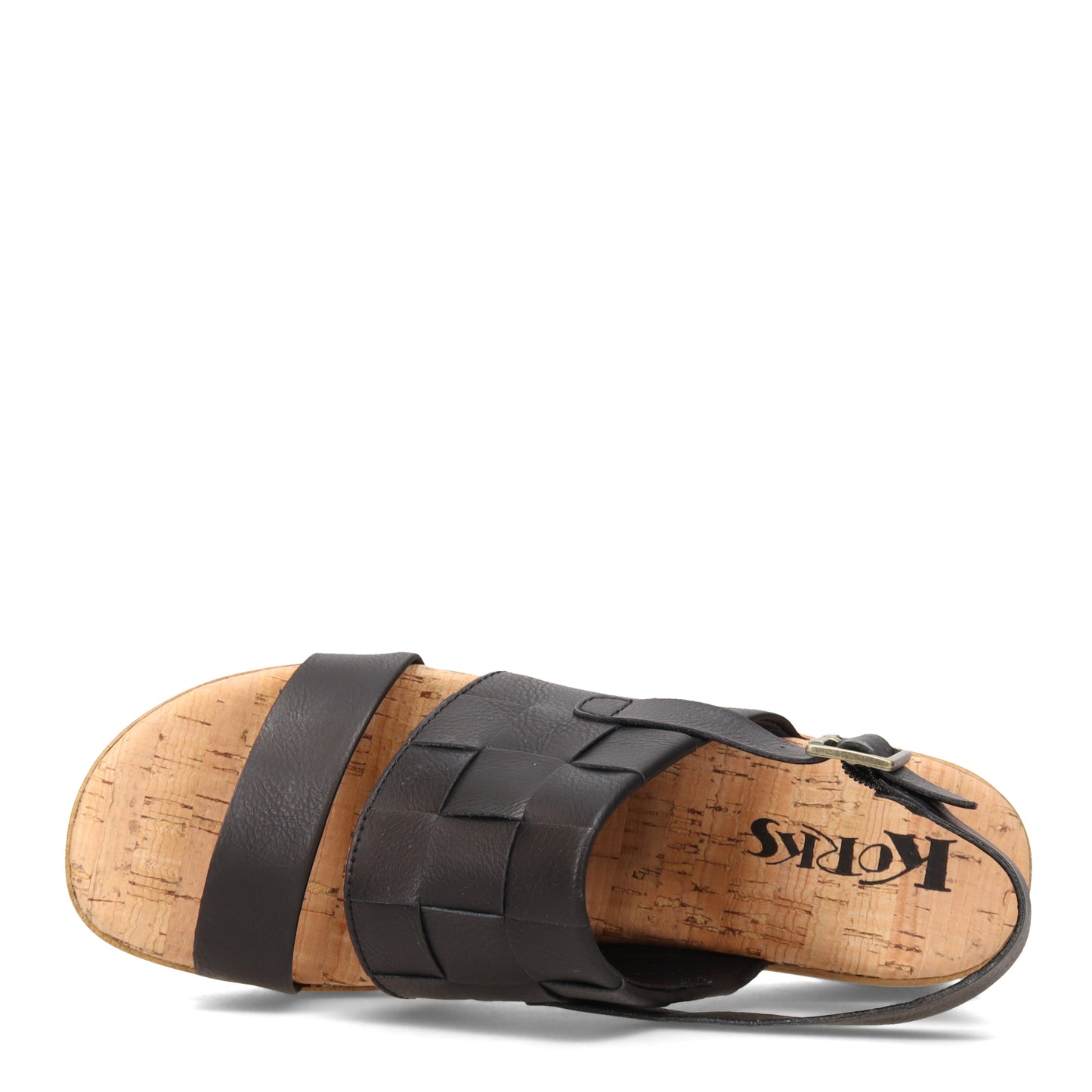 Peltz Shoes Women's KORKS Fraya Sandal Black KR0011109