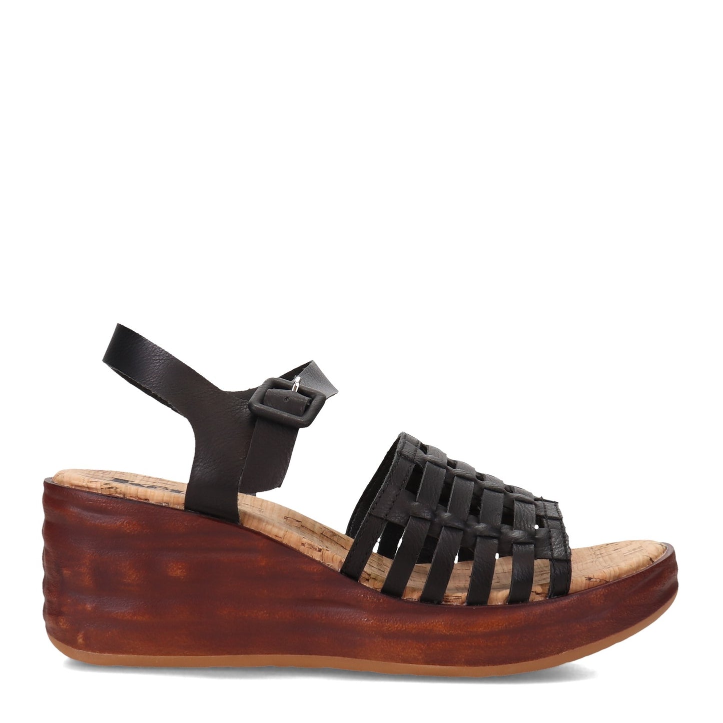 Peltz Shoes Women's KORKS Marley Sandal Black KR0011409