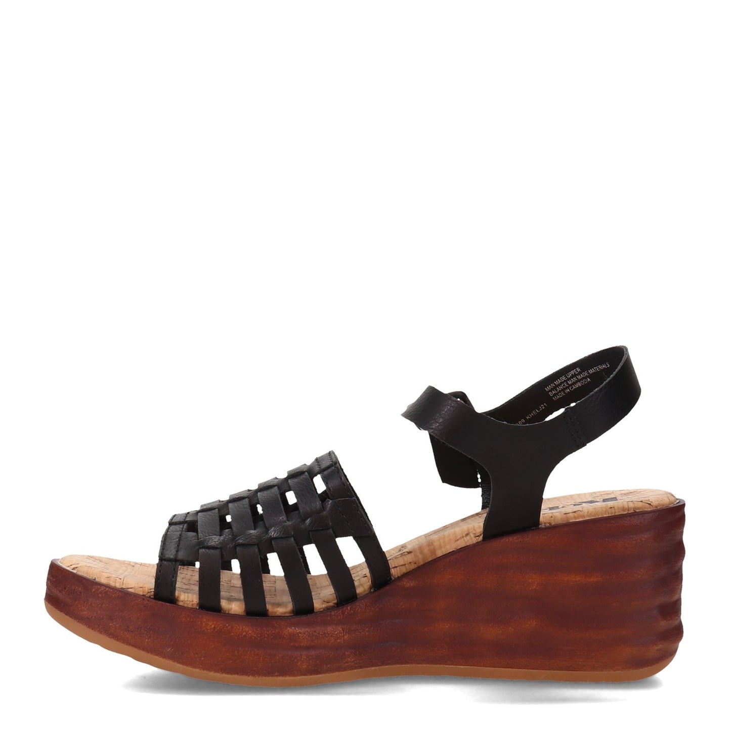 Peltz Shoes Women's KORKS Marley Sandal Black KR0011409