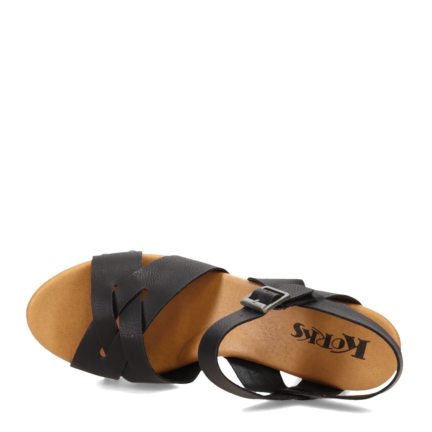 Peltz Shoes Women's KORKS Bagley Sandal Black KR0013509