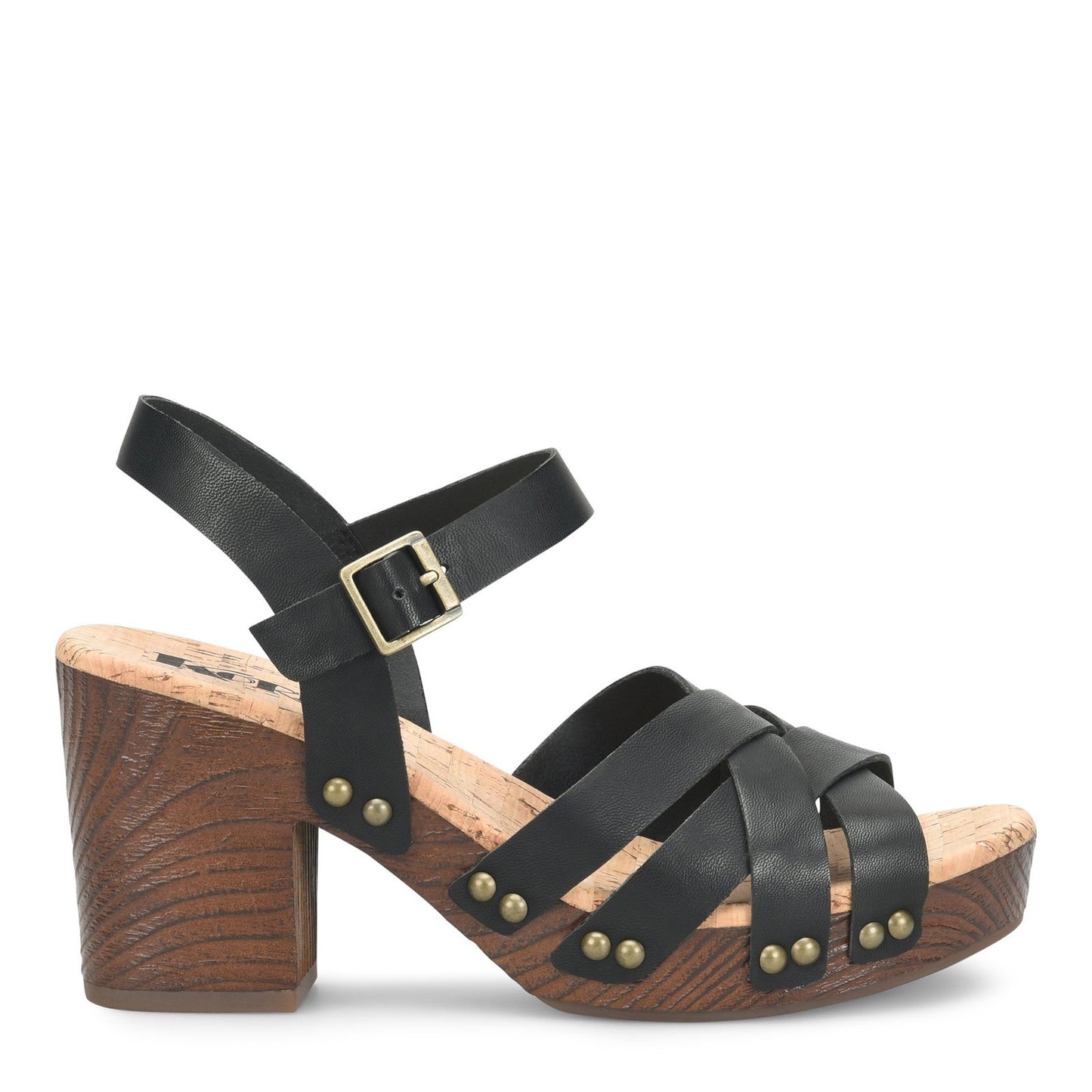 Peltz Shoes Women's KORKS Naomi Sandal Black KR0013609