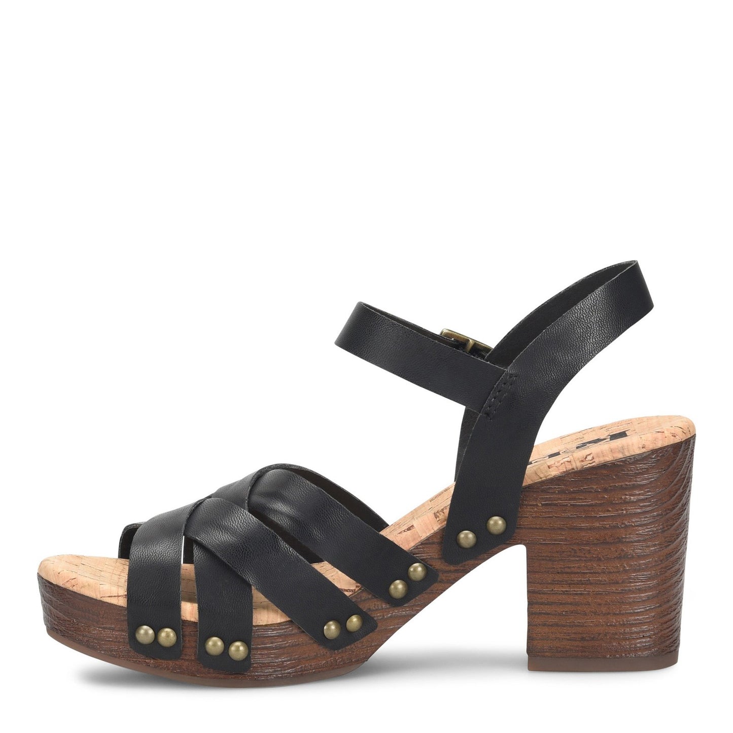 Peltz Shoes Women's KORKS Naomi Sandal Black KR0013609