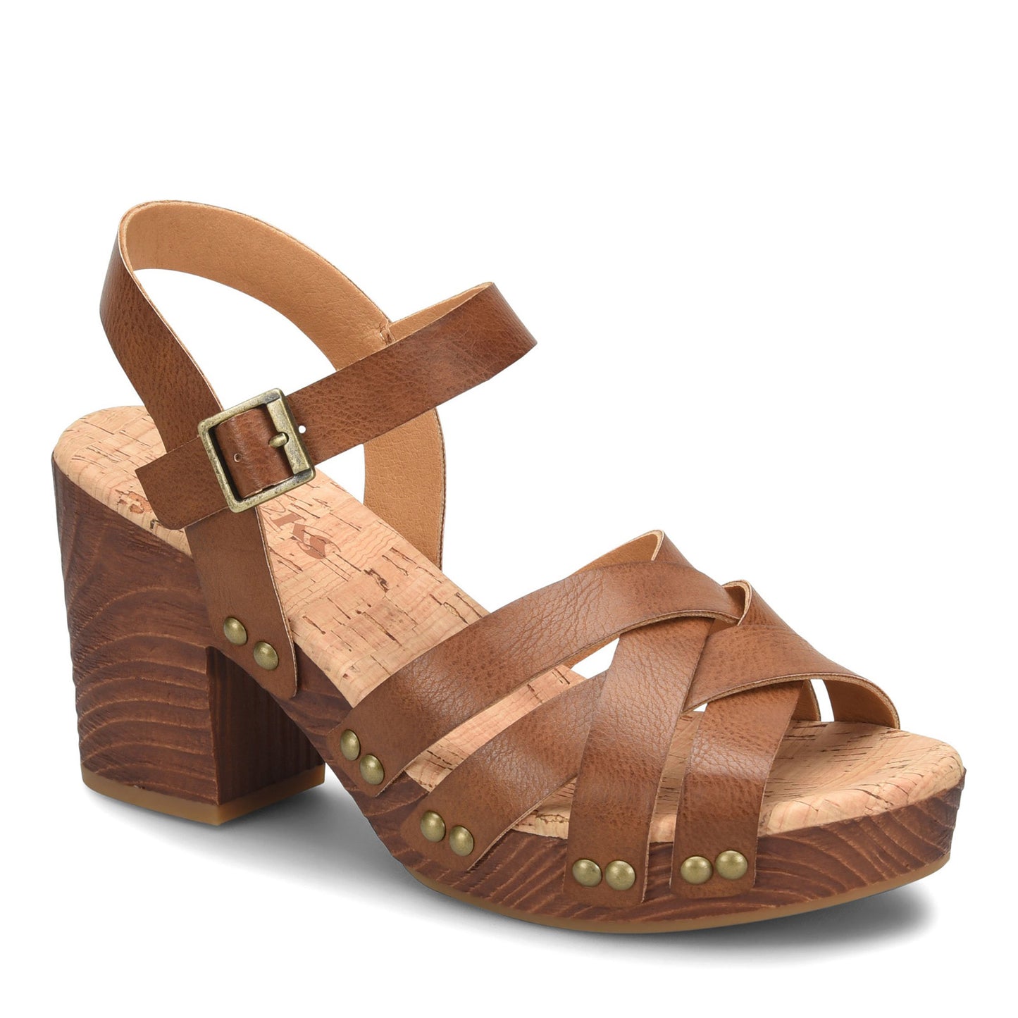 Peltz Shoes Women's KORKS Naomi Sandal Tan KR0013616