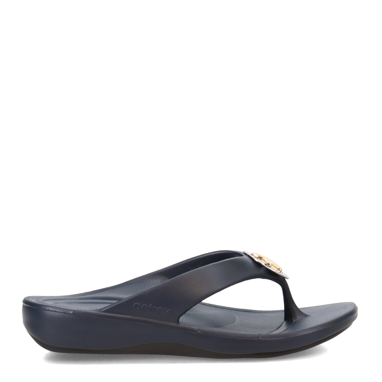 Peltz Shoes Women's Aetrex Maui Sandal NAVY L2005W