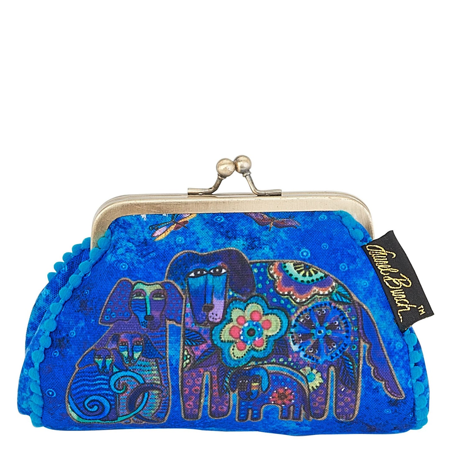 Peltz Shoes Women's Laurel Burch Feline Friends Coin Purse Blue LB5902E