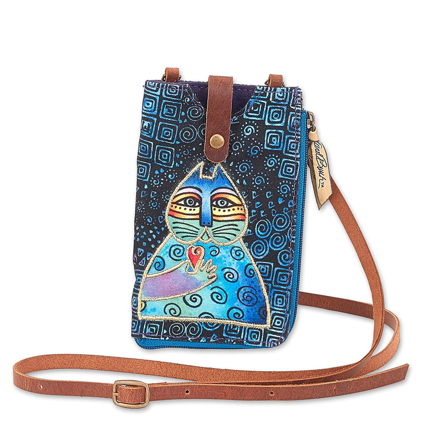 Peltz Shoes Women's Sun N Sand Crossbody Phone Storage Bag Blue Multi LB8055-A