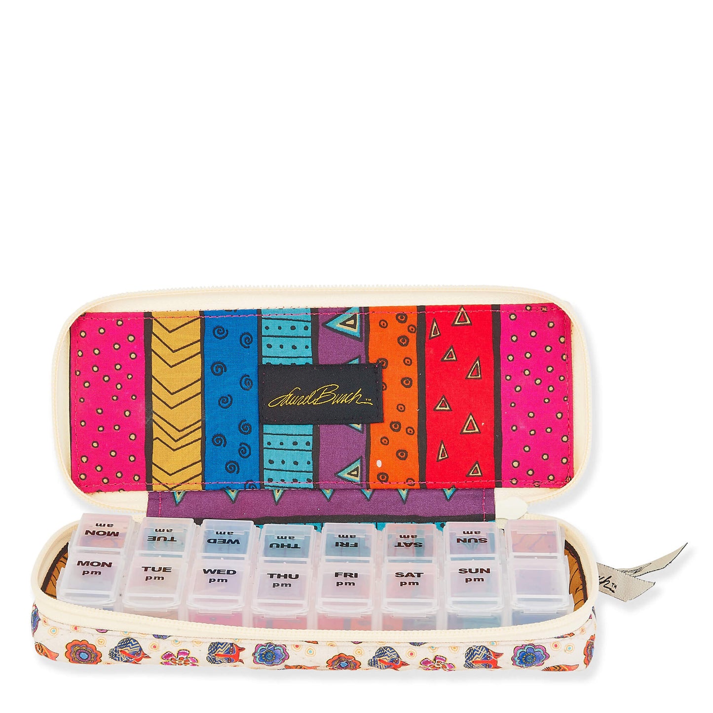Peltz Shoes Laurel Burch Medium Pill Organizer Ivory Multi LB8676