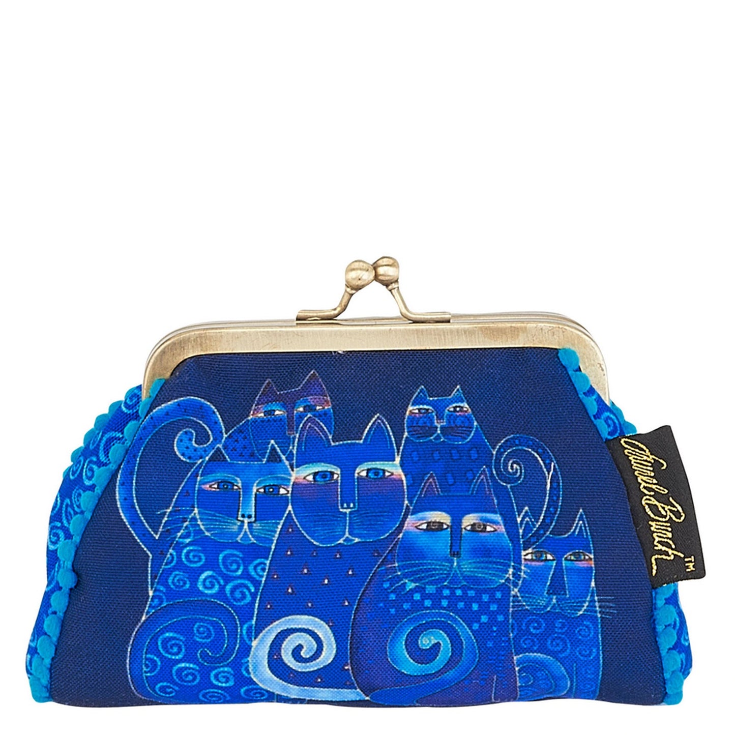 Peltz Shoes Women's Laurel Burch Feline Friends Coin Purse Blue LB5902E
