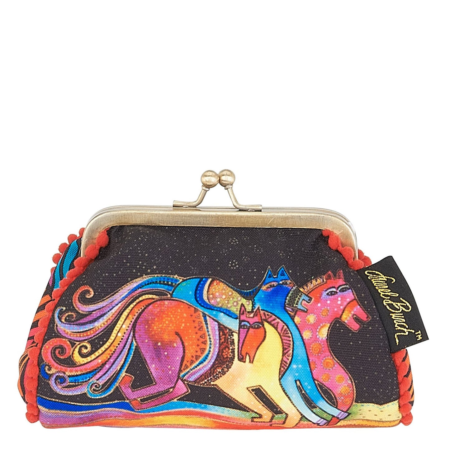 Peltz Shoes Women's Laurel Burch Feline Friends Coin Purse Blue LB5902E