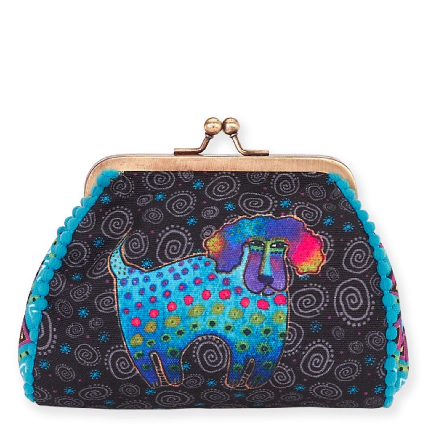 Peltz Shoes Women's Laurel Burch Feline Friends Coin Purse Blue LB5902E