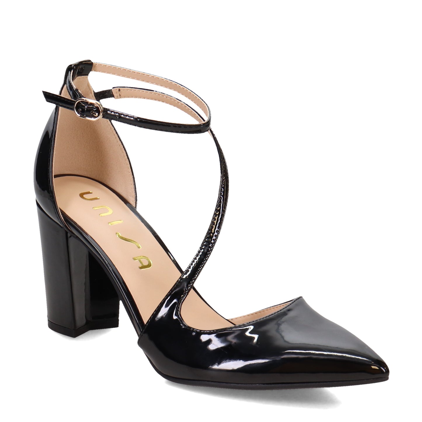 Peltz Shoes Women's Unisa Mailie Pump BLACK PATENT MAILIE-001