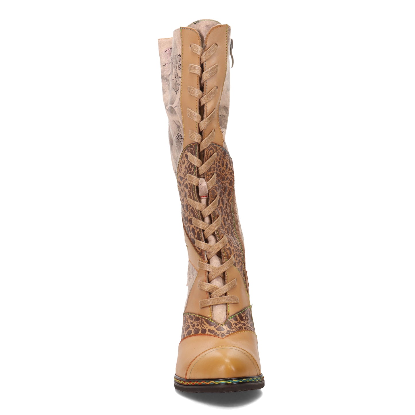 Peltz Shoes Women's L'Artiste by Spring Step Malagie Boot Beige Multi MALAGIECROCO-BG