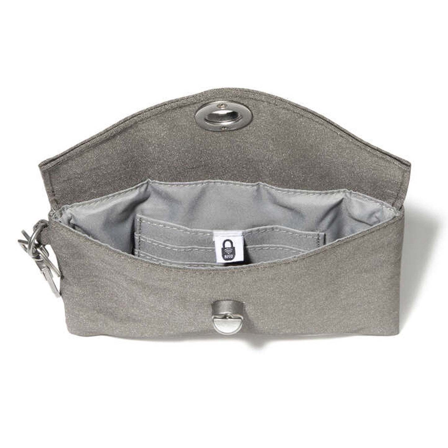 Peltz Shoes Women's Baggallini On The Go Envelope Case Sterling Shimmer MDE744-STERLING