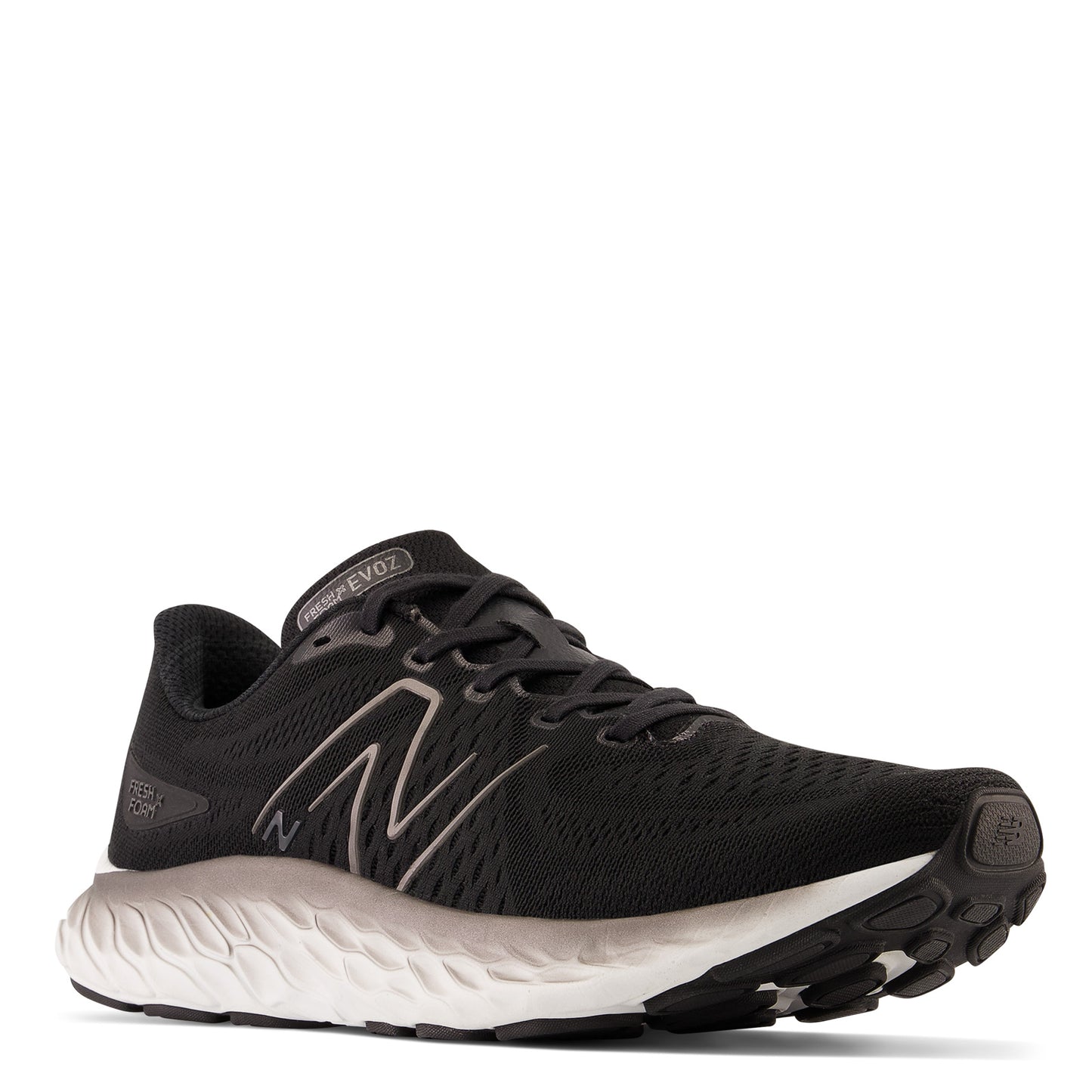 Peltz Shoes Men's New Balance Fresh Foam EVOZ v3 Running Shoe BLACK/SILVER METALLIC MEVOZLK3