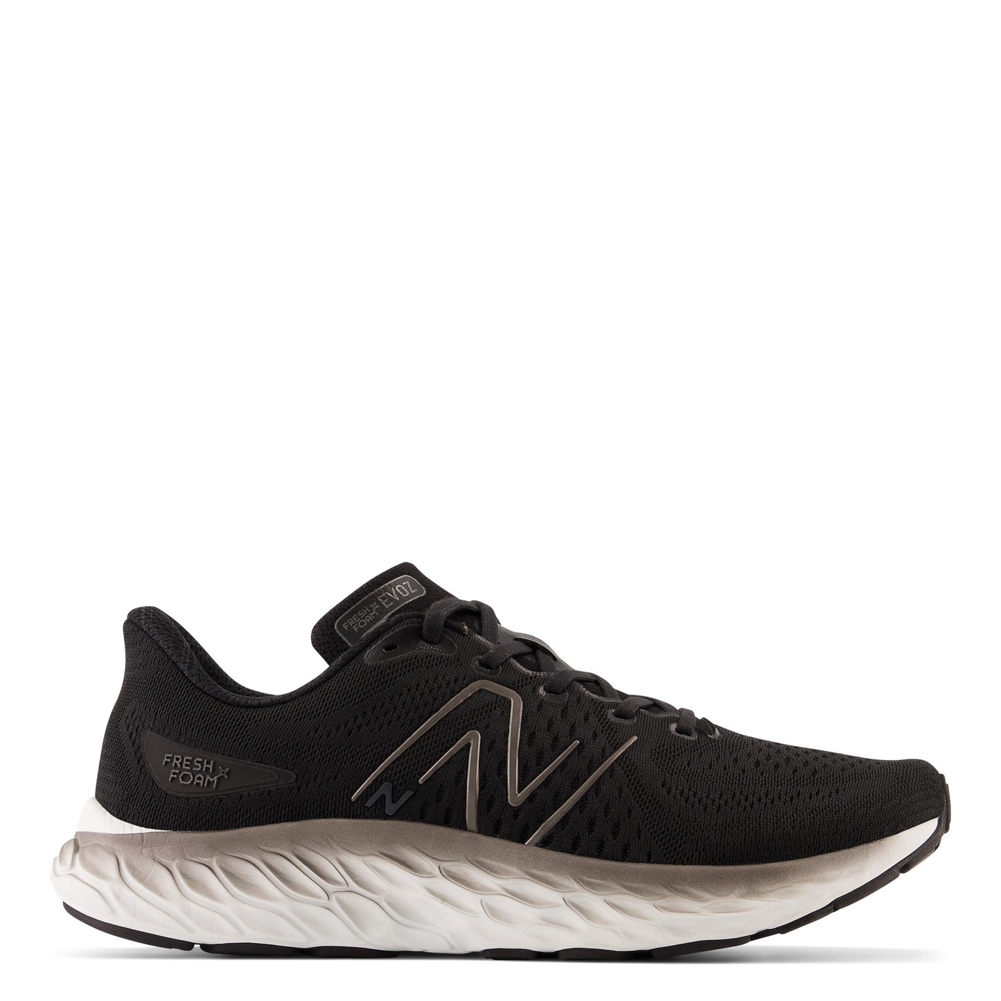 Peltz Shoes Men's New Balance Fresh Foam EVOZ v3 Running Shoe BLACK/SILVER METALLIC MEVOZLK3