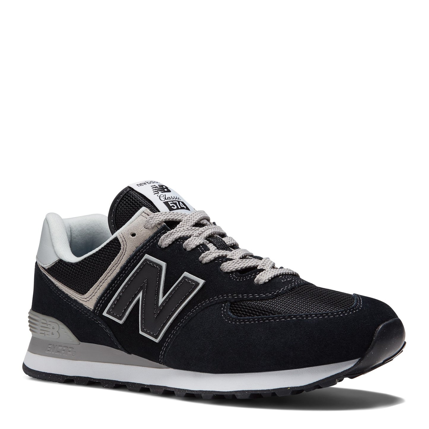 Peltz Shoes Men's New Balance 574v3 Sneaker BLACK / WHITE ML574EVB