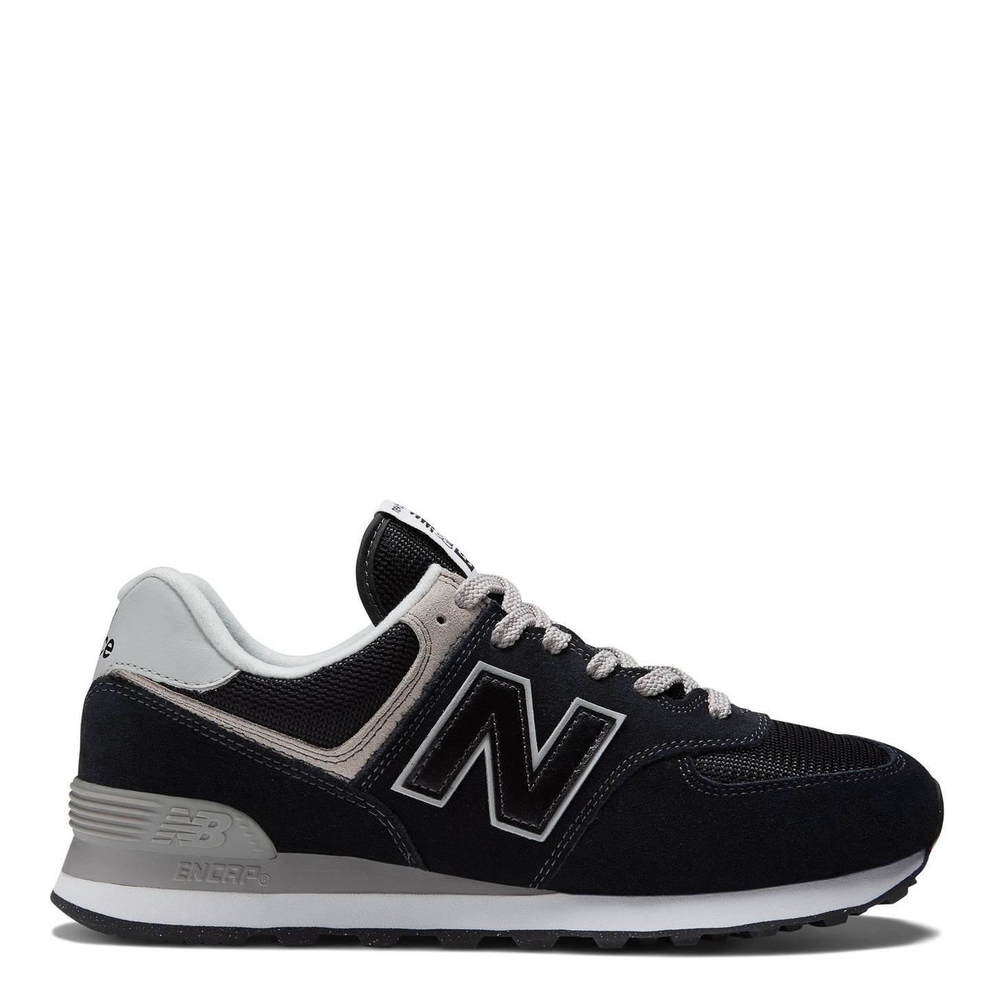 Peltz Shoes Men's New Balance 574v3 Sneaker BLACK / WHITE ML574EVB
