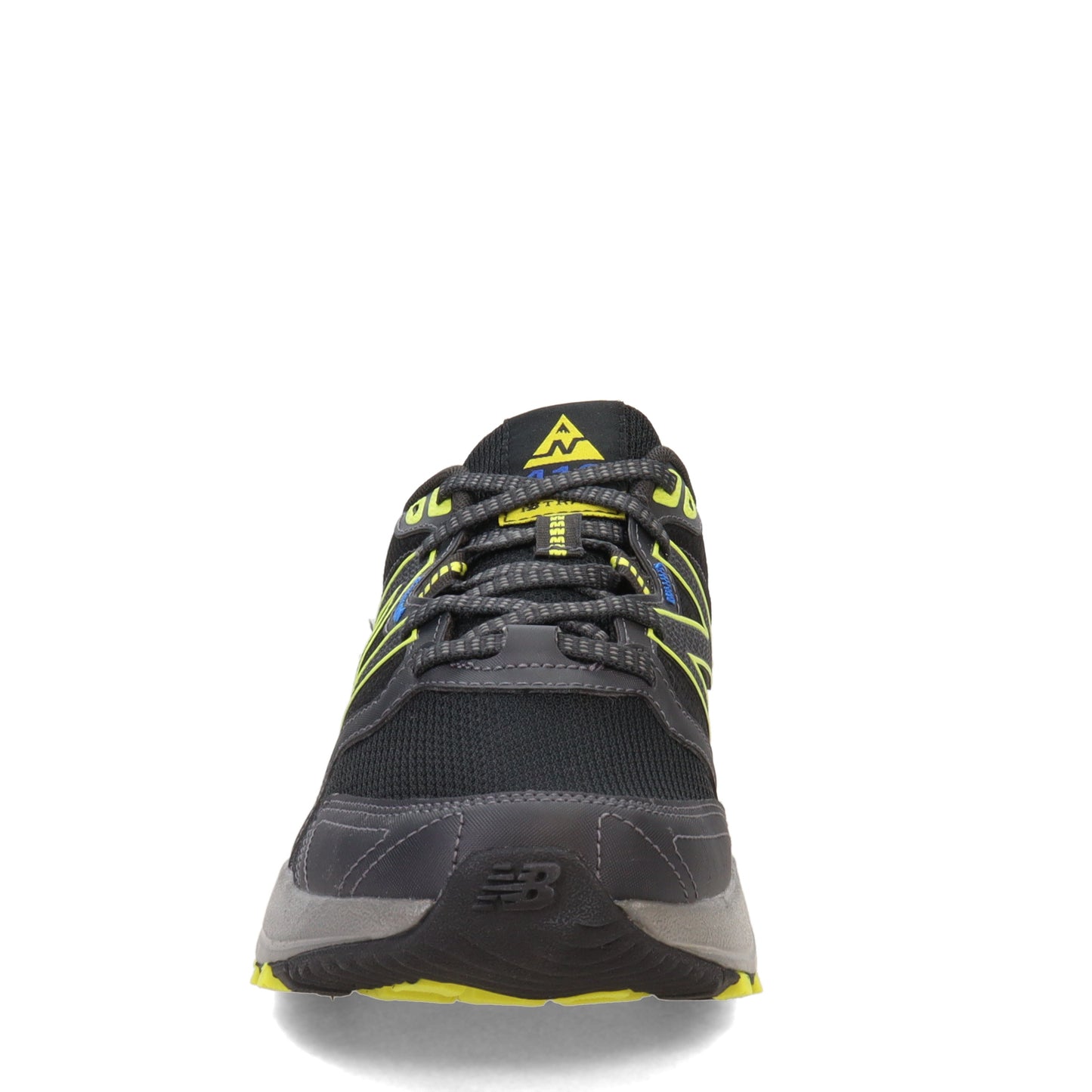 Peltz Shoes Men's New Balance MT410V7 Trail Running Shoe BLACK YELLOW MT410BS7