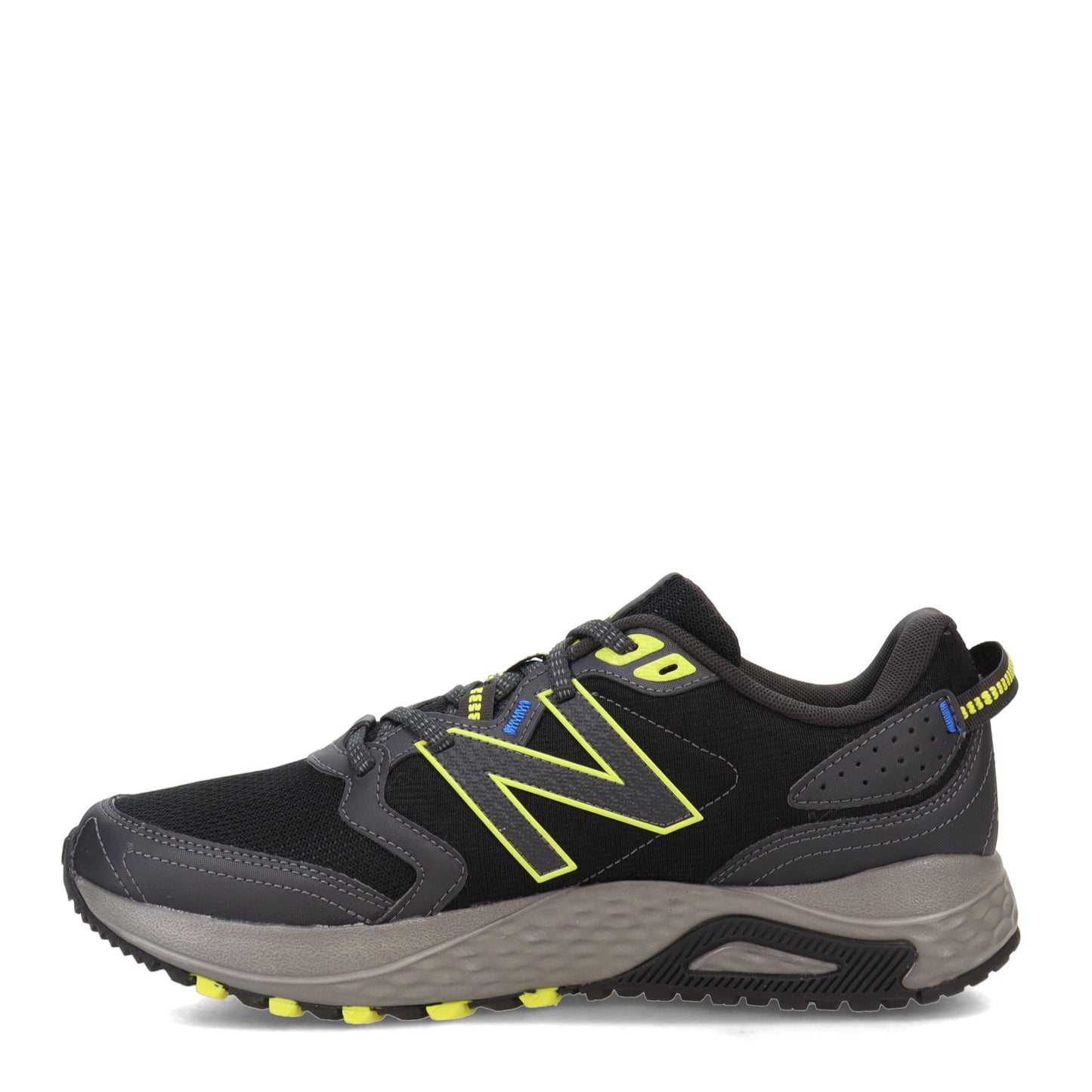 Peltz Shoes Men's New Balance MT410V7 Trail Running Shoe BLACK YELLOW MT410BS7