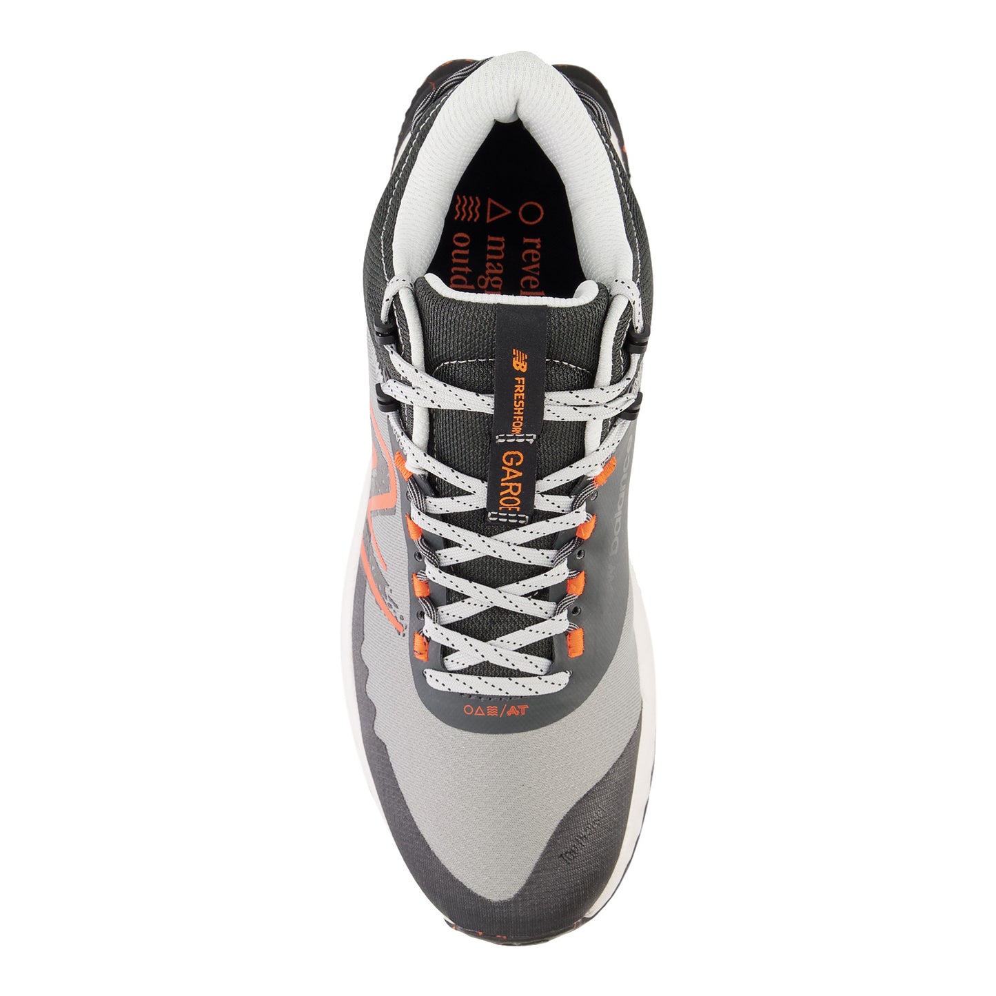 Peltz Shoes Men's New Balance Fresh Foam Garoe Mid Trail Running Shoe GREY ORANGE MTGAMCLG