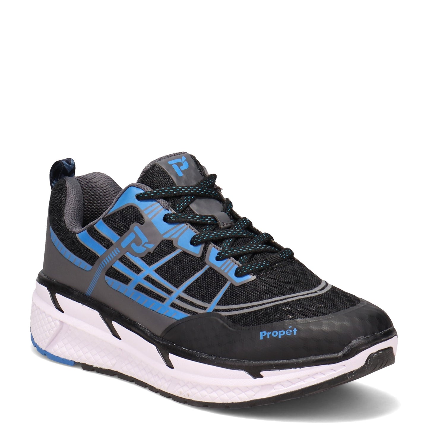 Peltz Shoes Men's Propet Ultra Lace Walking Shoe BLACK / BLUE MAA202M-BLB