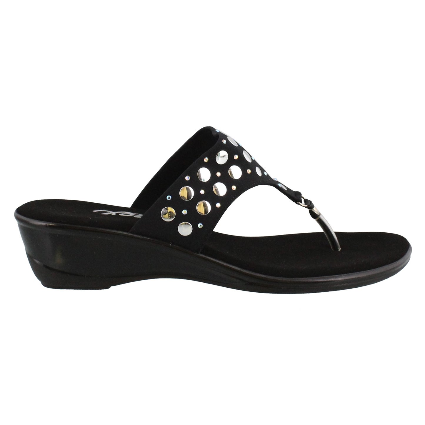 Peltz Shoes Women's Onex Mermaid Wedge Sandal BLACK MERMAID BLACK