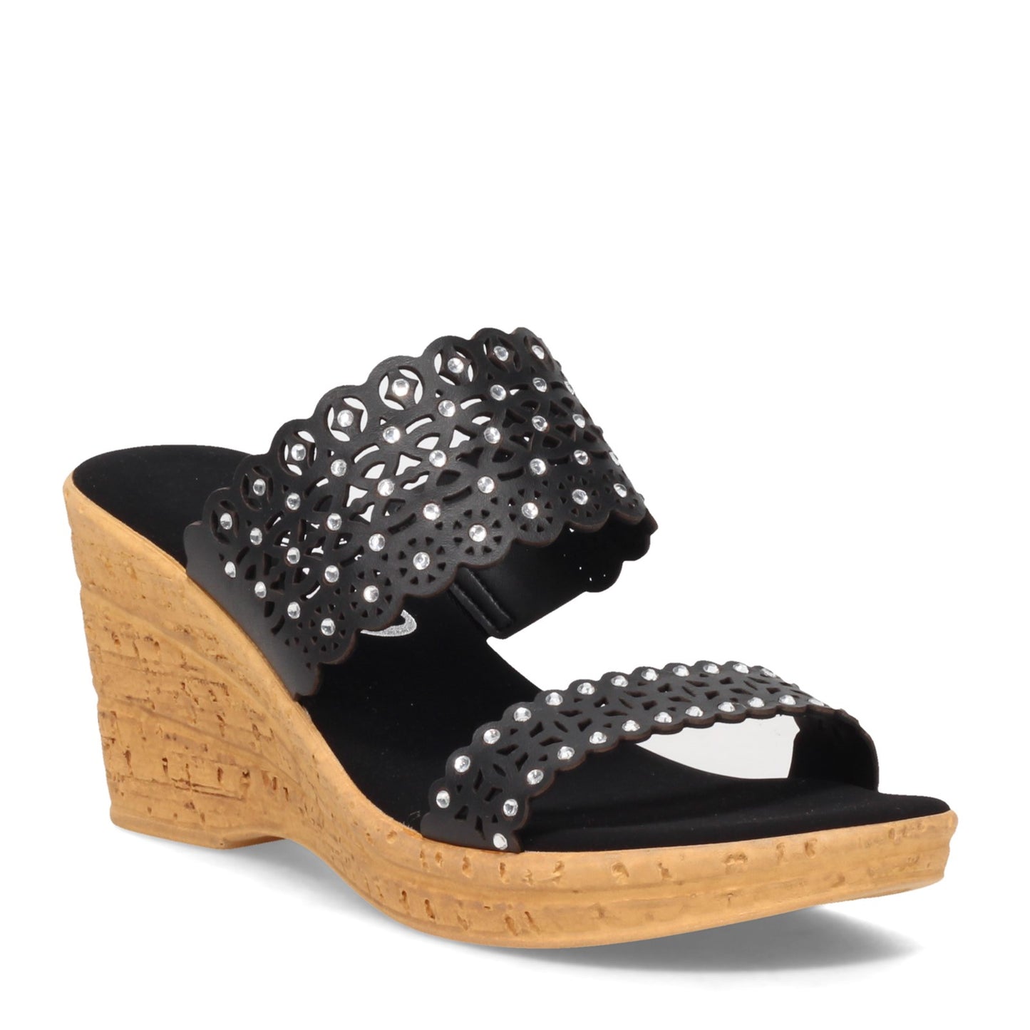Peltz Shoes Women's Onex Monette Sandal BLACK MONETTE-BLACK