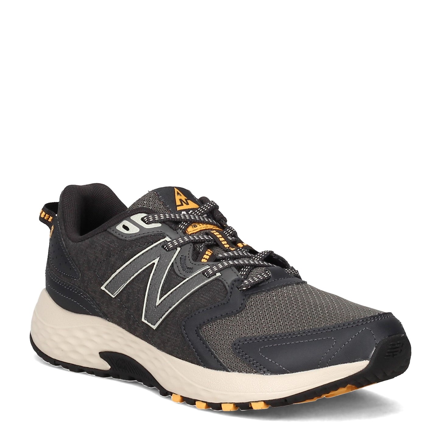 Peltz Shoes Men's New Balance MT410V7 Trail Running Shoe GREY YELLOW MT410LG7